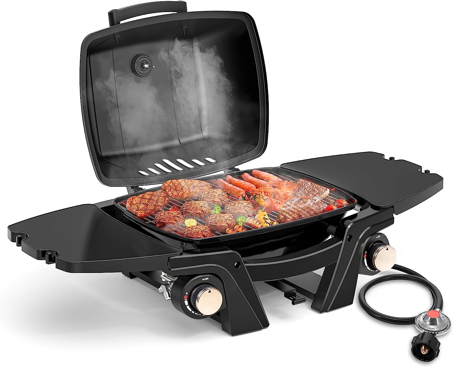 Camping Cooking Cast Iron - Сертифицированный портативный гриль с двумя конфорками,