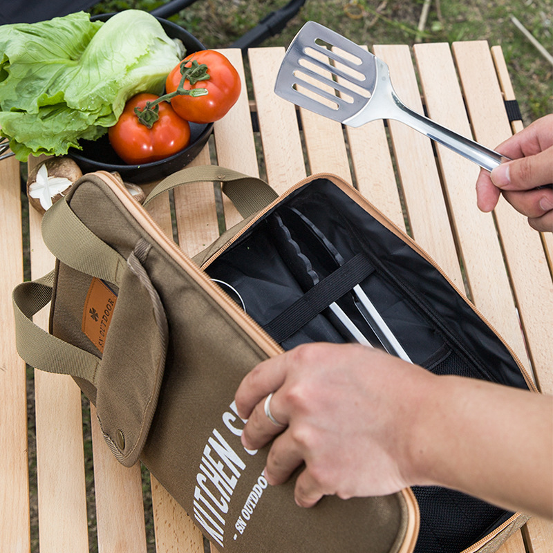 Camping Cooking Gear Set - Набор походной кухонной утвари из 8