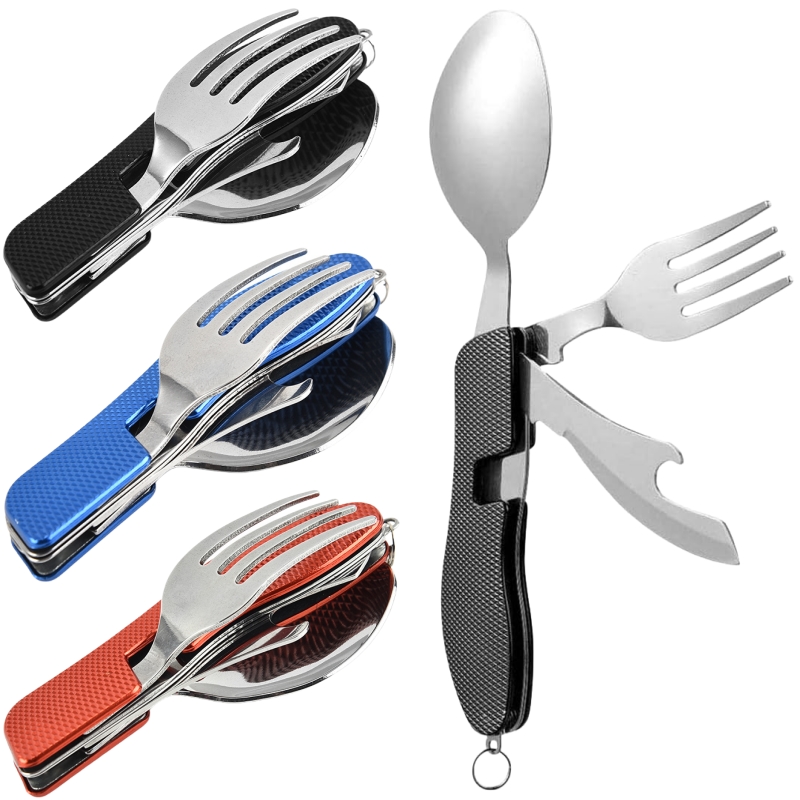 Camping Cooking And Cutlery Set - 4 в 1 складной набор посуды