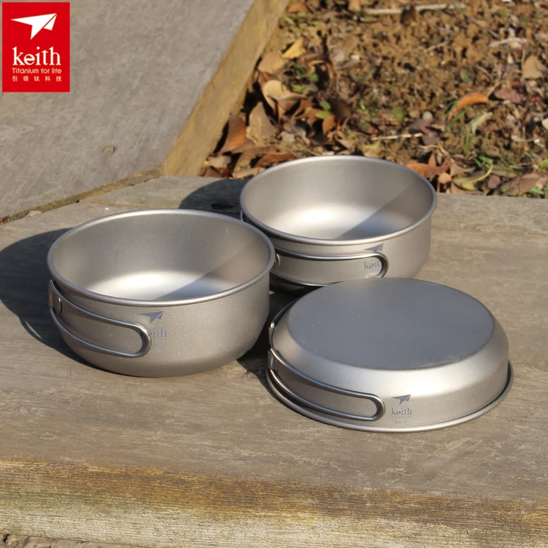 Camping Cooking Pot Stainless Steel - Keith 3 шт. титановая посуда, сковороды,