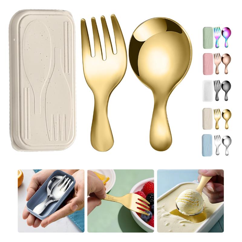 Camping Cooking And Cutlery Set - Набор посуды из нержавеющей стали, ложка,