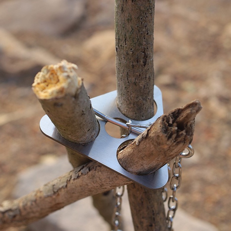 Camping Hanging Cooking Pot - Портативный разборный кемпинговый штатив из нержавеющей