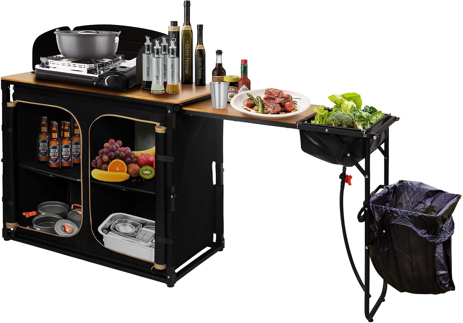 Складной походный кухонный сто – обзор и цена Camping Cooking Table With Windshield