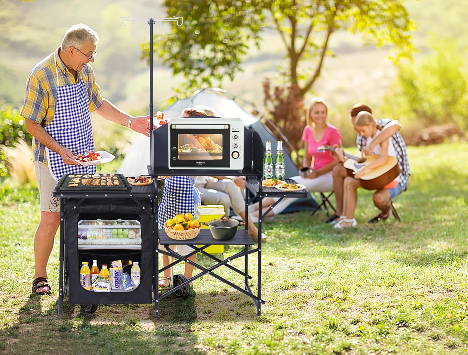 Кемпинговая кухонная станция,  – обзор и цена Camping Cooking Table With Windshield