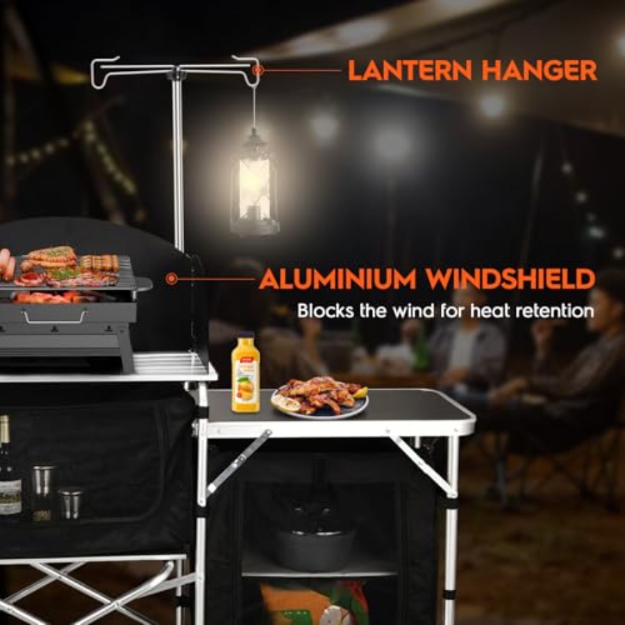 Кемпинговый кухонный стол, алю – обзор и цена Camping Cooking Table With Windshield