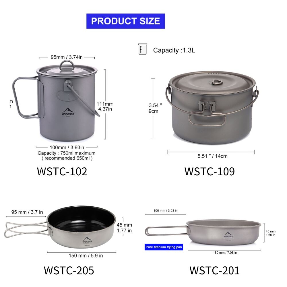 Widesea посуда для кемпинга, т – обзор и цена Camping Cooking Gear Set