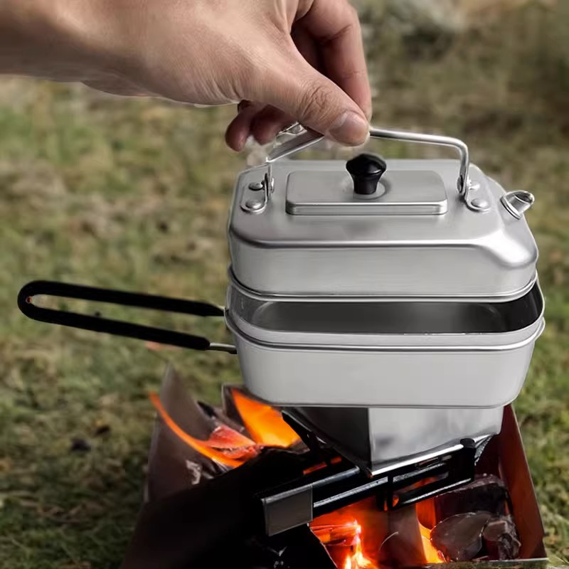 Сверхлегкий портативный турист – обзор и цена Camping Cooking Pot Stainless Steel
