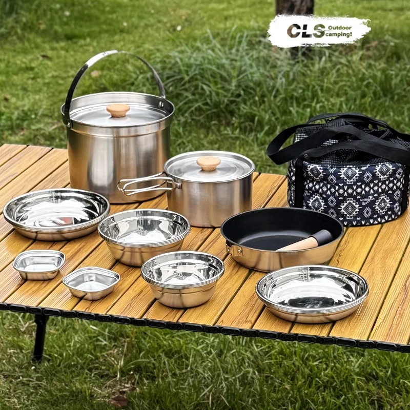 Набор посуды для кемпинга NOBA – обзор и цена Camping Cooking Pot Stainless Steel
