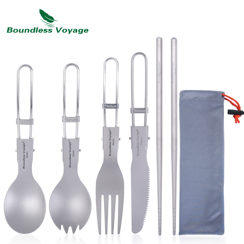 Титановые столовые приборы Bou – обзор и цена Camping Cooking And Cutlery Set