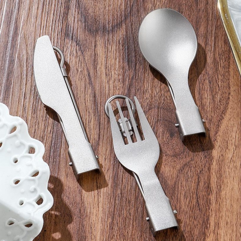 Титановый складной набор столо – обзор и цена Camping Cooking And Cutlery Set