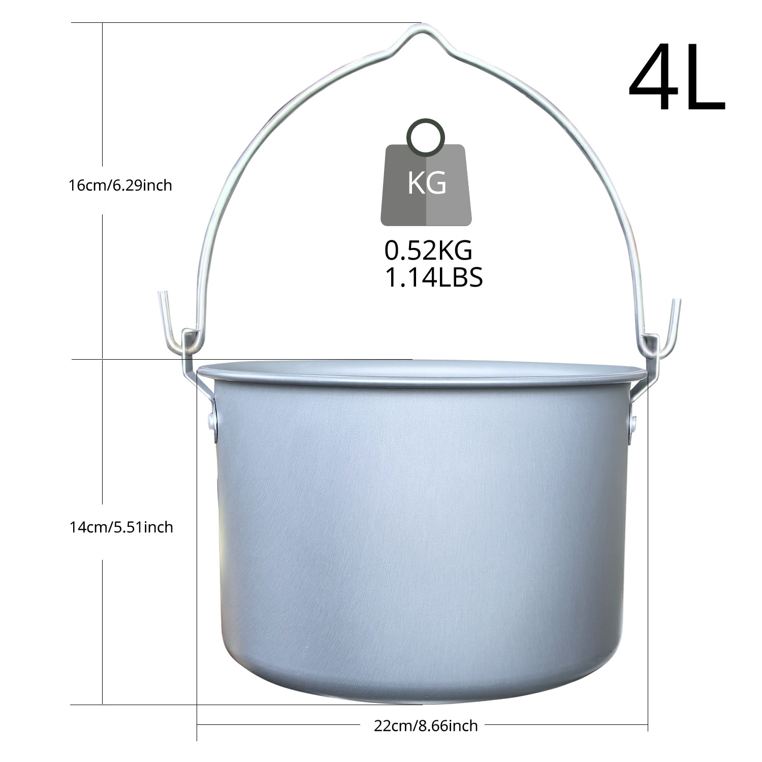 4-литровая походная подвесная  – обзор и цена Camping Hanging Cooking Pot