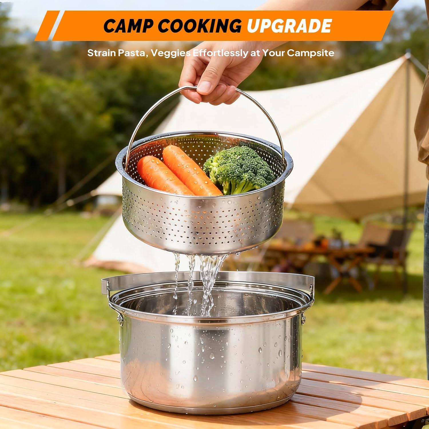 Набор посуды из 6 предметов, л – обзор и цена Camping Cooking Pot Stainless Steel