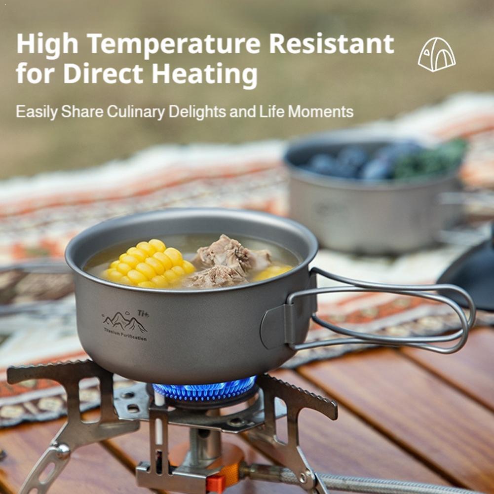 Ультралегкая титановая посуда  – обзор и цена Camping Cooking Pot Stainless Steel