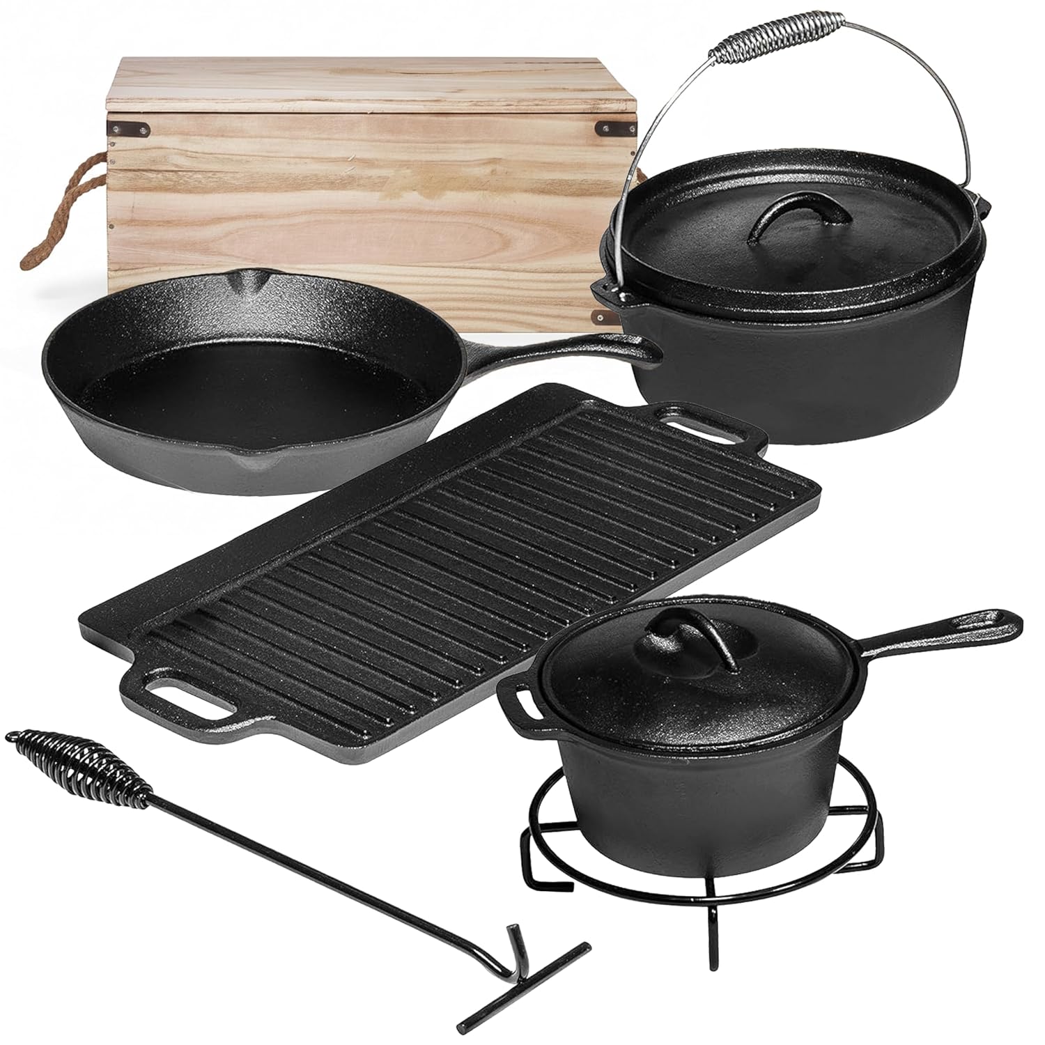 Набор для кемпинговой кухни из – обзор и цена Camping Cooking Cast Iron