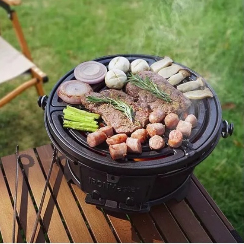 Круглый угольный гриль, пищево – обзор и цена Camping Cooking Cast Iron