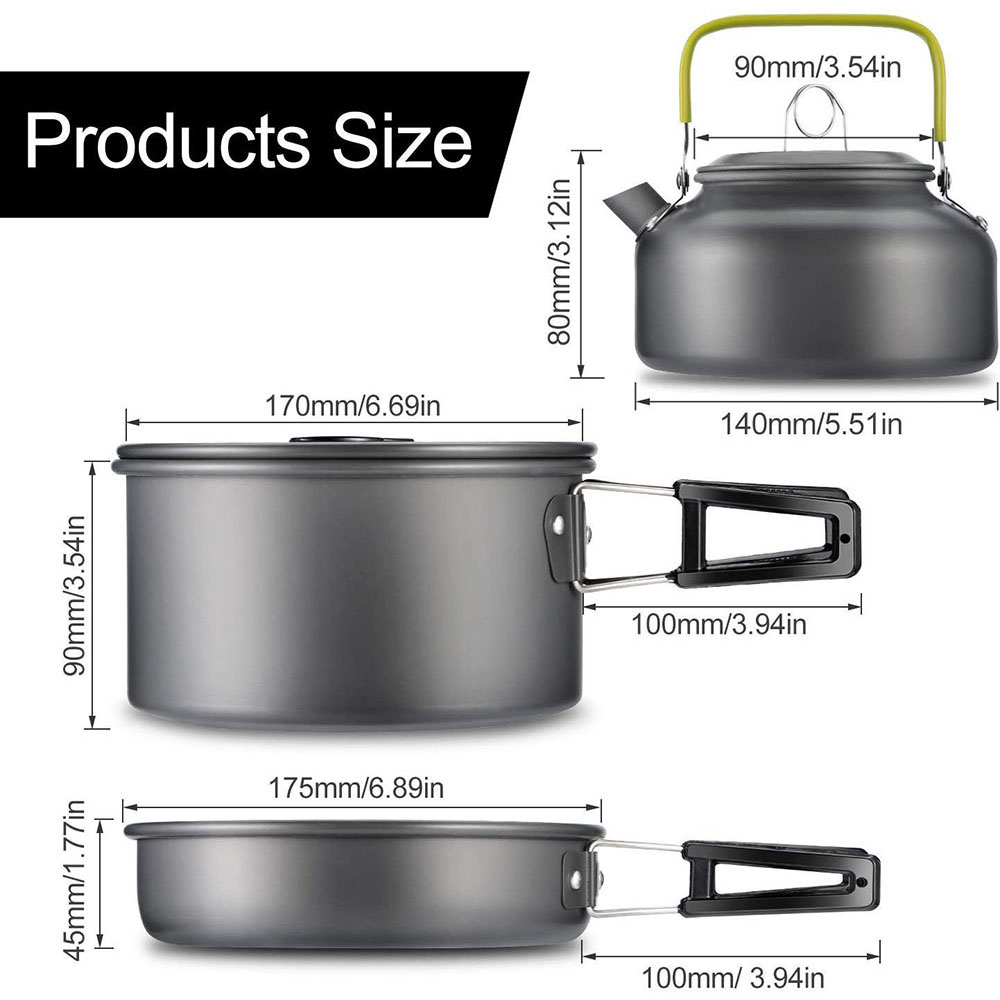 Набор походной посуды из алюми – обзор и цена Camping Cooking Pot Stainless Steel