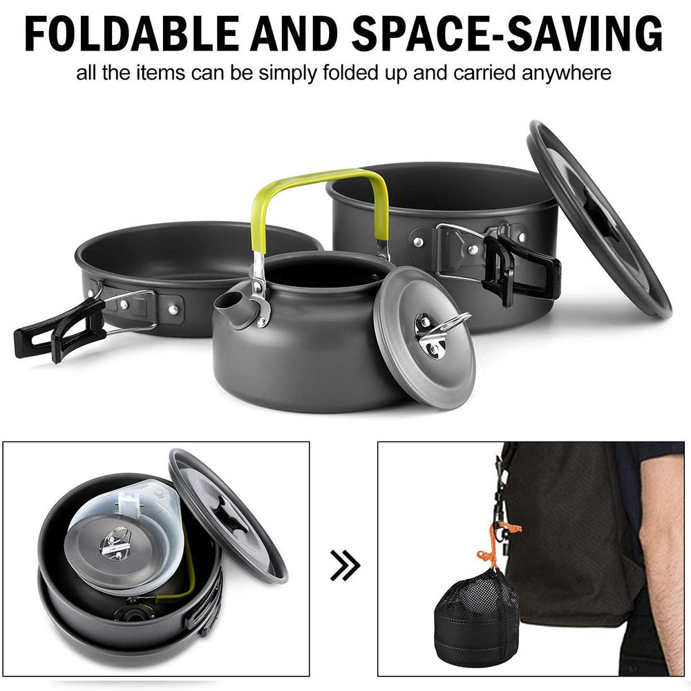 Набор походной посуды из алюми – обзор и цена Camping Cooking Pot Stainless Steel